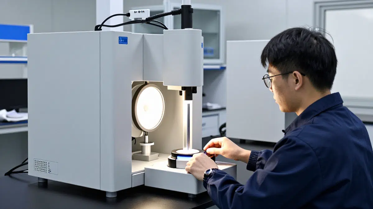 LED luminaire quality testing in TIMG’s photometric laboratory